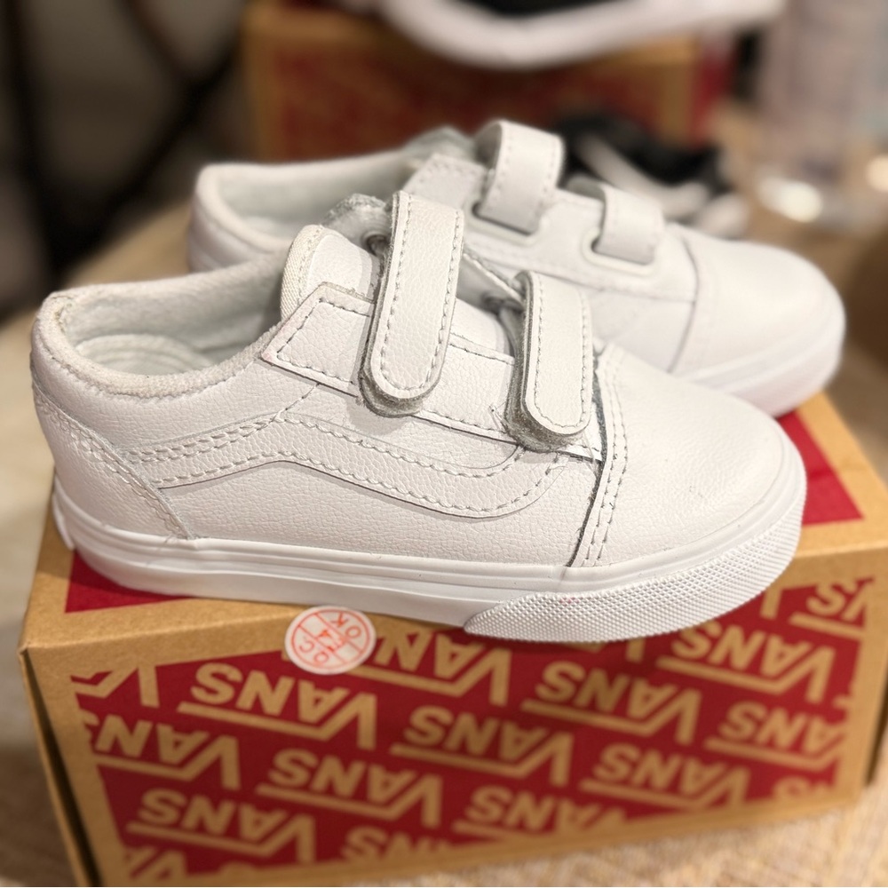 Toddler Vans canvas sneakers.